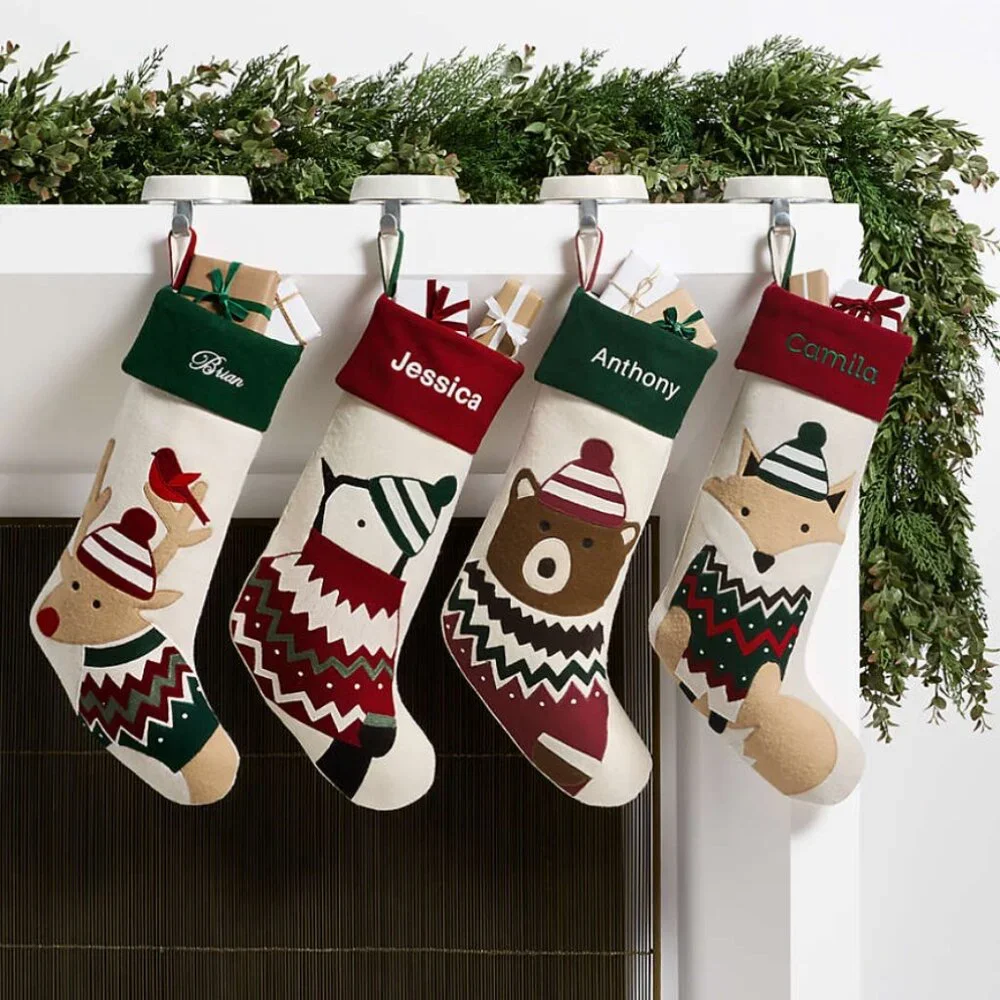 Crate & Barrel Fair Isle Friends Penguin Christmas Stocking by Joan Anderson